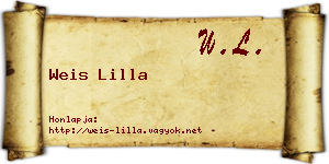 Weis Lilla névjegykártya